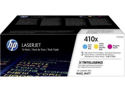 CF252XM Laserový toner multipack Color k tlačiarňam LaserJet Pro M452, M477, HP 410X, c+m+y, 3*5k