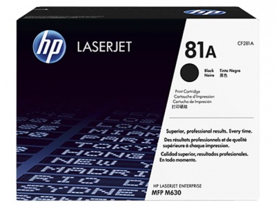 CF281A Laserový toner k tlačiarňam LaserJet Enterprise M604n, MFP M630f, HP 81, čierny, 10,5k