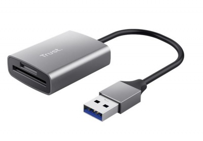 Čítačka kariet, pre SD + MicroSD kartu, USB 3.2 gen1, "TRUST Dalyx", strieborná