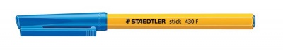 Guľôčkové pero, 0,3 mm, s vrchnákom, STAEDTLER "Stick 430 F", modré